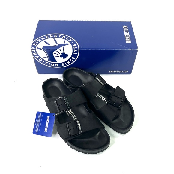 **SOLD**   Birkenstock Arizona Exquisite Leather Black Ladies 8 Men 6 Euro 39 - Picture 15 of 15